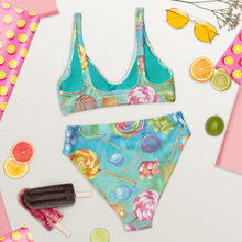 Load image into Gallery viewer, Candy Print Recycled high-waisted bikini