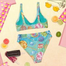 Load image into Gallery viewer, Candy Print Recycled high-waisted bikini