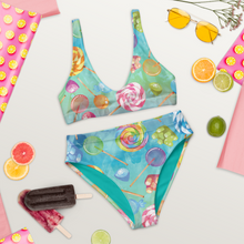 Load image into Gallery viewer, Candy Print Recycled high-waisted bikini