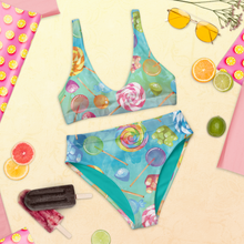 Load image into Gallery viewer, Candy Print Recycled high-waisted bikini