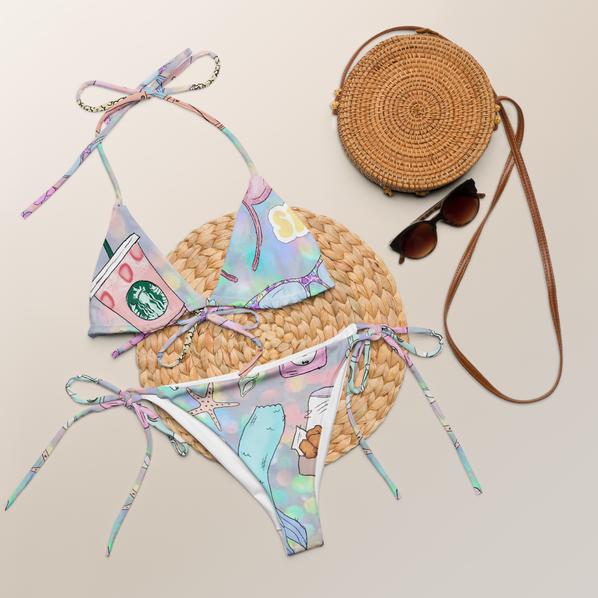 VSCO Girl Print String Bikini